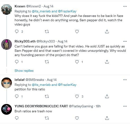 Twitter reactions to FaZe Kay&rsquo;s clip (Image via FaZe Kay, Twitter)