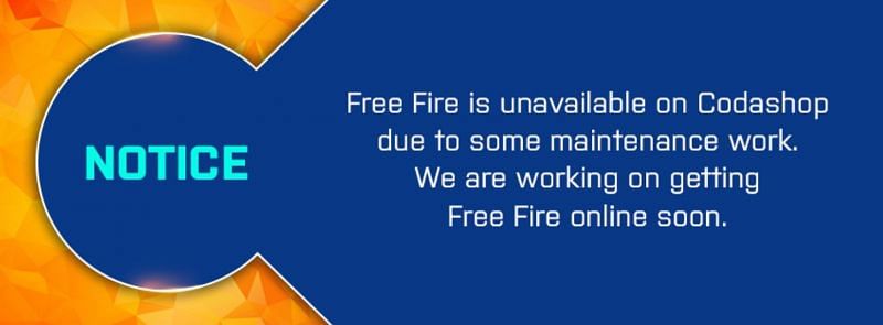 Codashop is not available in Free Fire (Image via Codashop)
