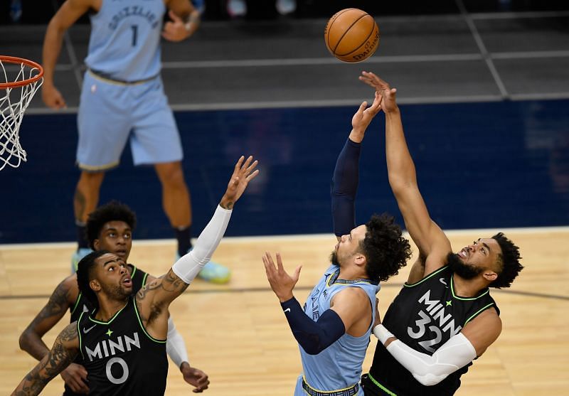 Minnesota Timberwolves in action during an NBA game.