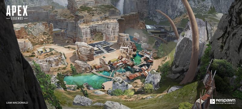 An early concept art of Kings Canyon, Apex Legends&#039; first ever map (Image by Liam Macdonald, via Respawn Entertainment)