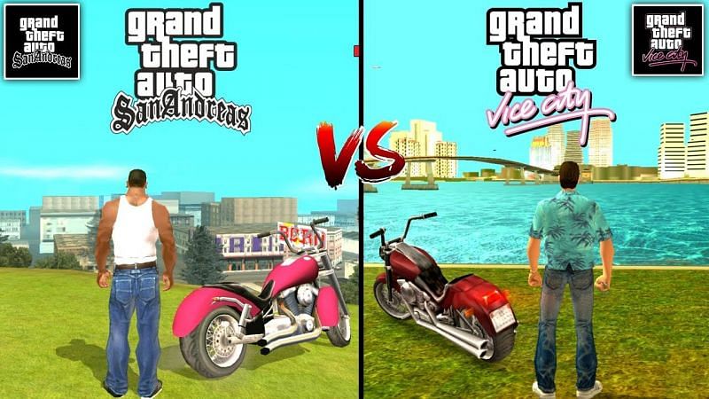 GTA San Andreas versus GTA Vice City (Image via David Games, YouTube)