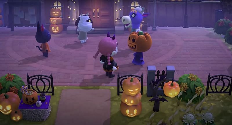 Halloween in Animal Crossing. Image via Nintendo