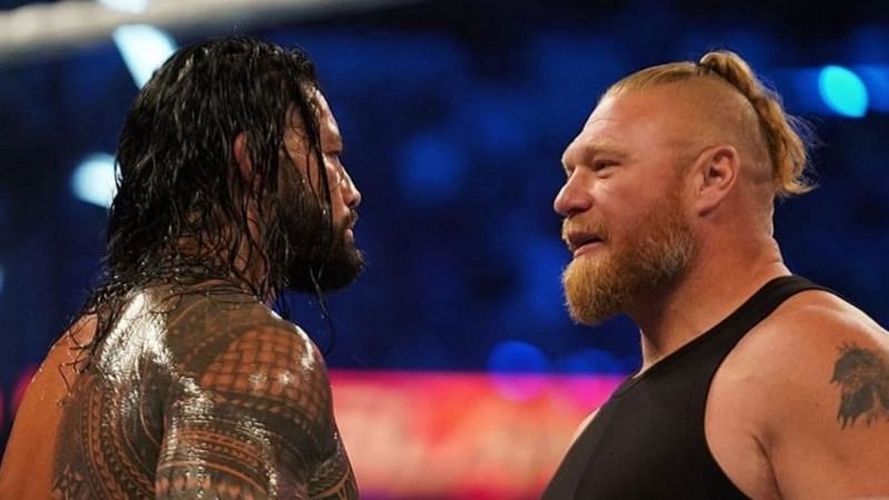 Roman Reigns and Brock Lesnar came face-to-face at WWE SummerSlam 2021