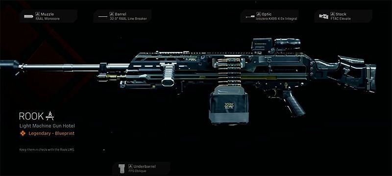 The ROOK blueprint for the RAAL MG comes with the best attachments for Warzone (Image via Activision)