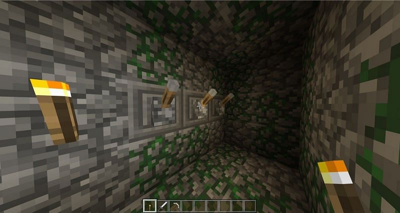 When activated in the correct order, the lever puzzle in jungle temples will reveal a hidden room. Image via Mojang