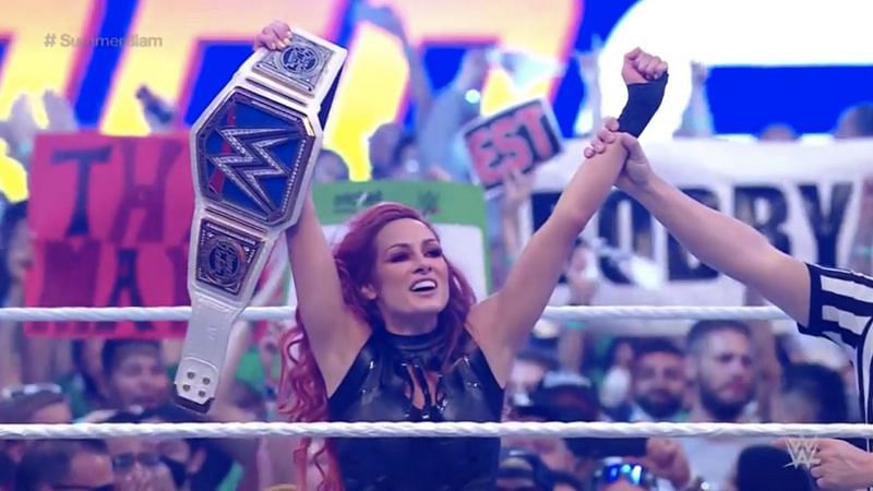 The new SmackDown Women&#039;s Champion, Becky Lynch