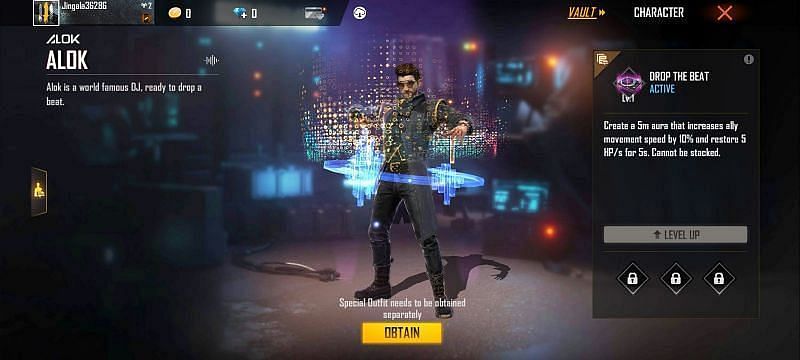 The DJ Alok character in Free Fire