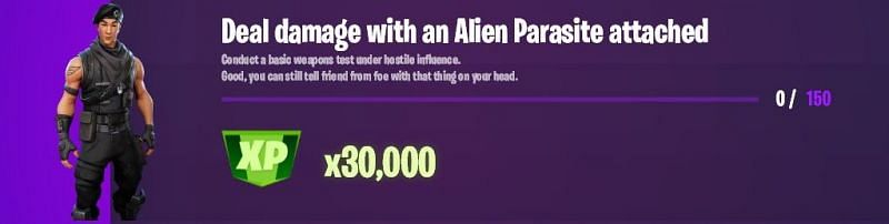 &quot;Deal damage with an Alien Parasite attached&quot; Fortnite week 12 Epic challenge (Image via iFireMonkey)