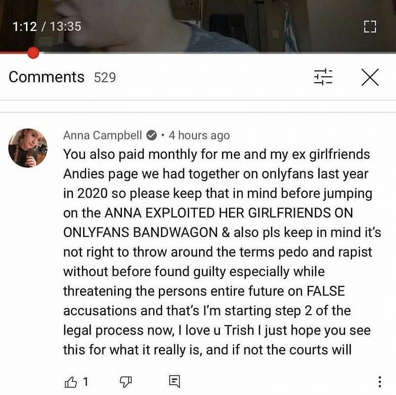 Anna Campbell subtly threatens Trisha Paytas with legal action (Image via YouTube)