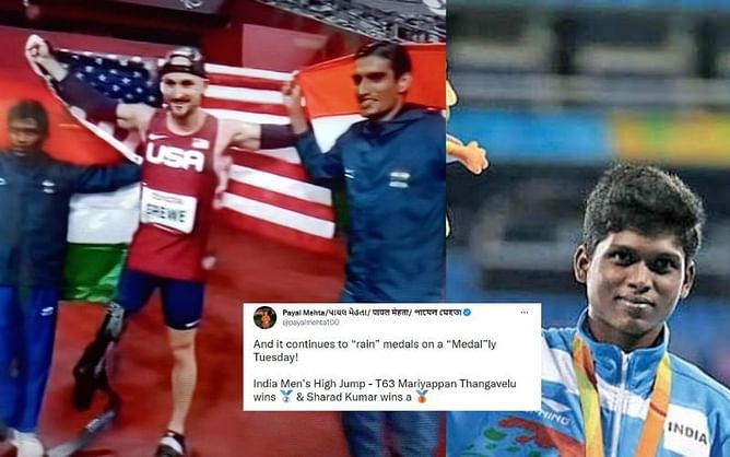 "Double-digit in medals": Twitter goes berserk as Mariyappan Thangavelu and Sharad Kumar add silver and bronze to India's tally at the Paralympics