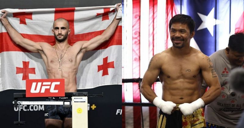 Giga Chikadze (left) &amp; Manny Pacquiao (right)