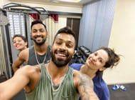 Hardik Pandya and his wife along with his brother Krunal Pandya and his wife Pankuri Pandya