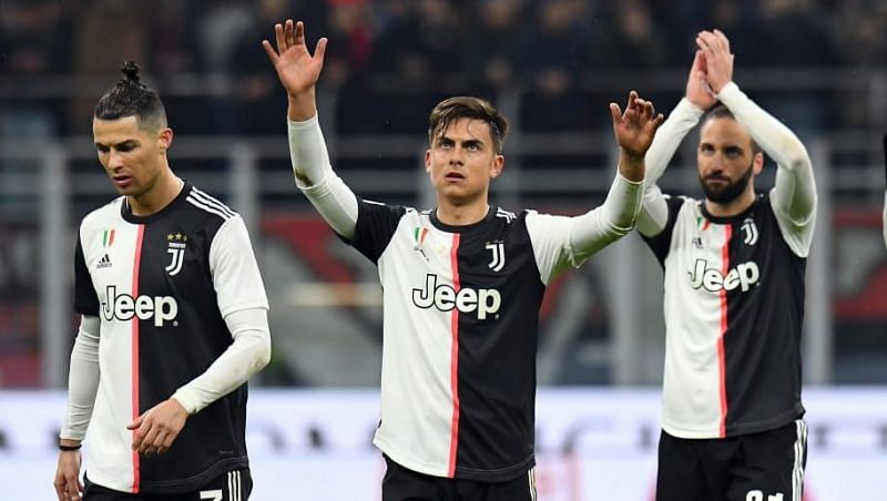 Cristiano Ronaldo, Paulo Dybala and Gonzalo Higuain (from left to right)