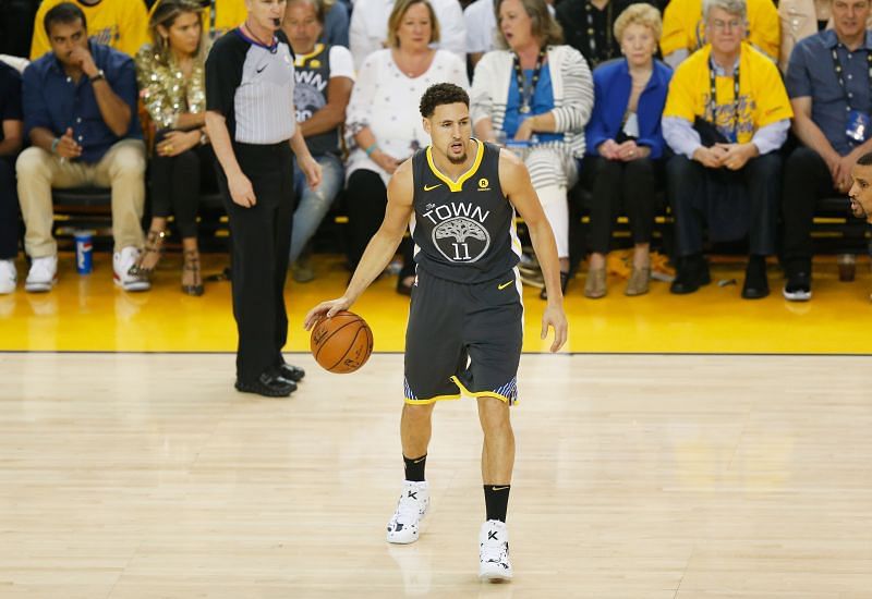 Klay Thompson of the Golden State Warriors in the 2018 NBA Finals