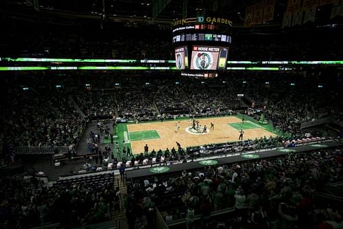 General view of the Boston Celtics' court