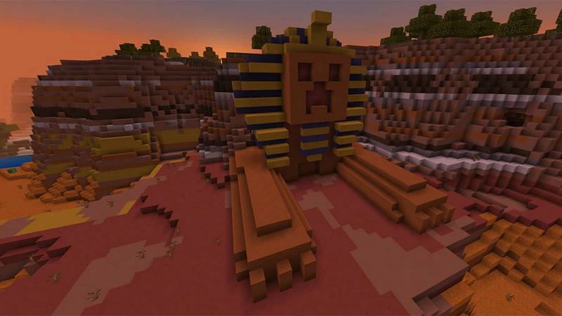 Terracotta has been used to create some impressive earthen structures (Image via Mojang)