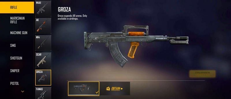 Groza is arguably the best AR in Free Fire (Image via Free Fire)