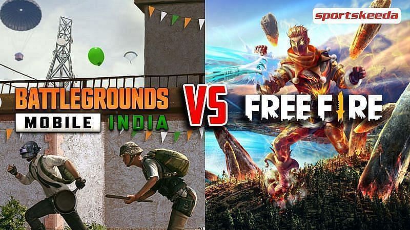 BGMI vs. Free Fire (Image via Sportskeeda)