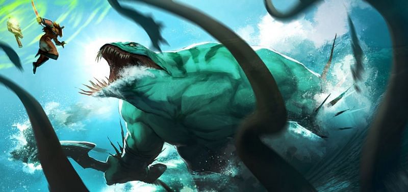 Playing Tidehunter can be a forgiving experience for new players in Dota 2 due to his durability (image via Valve)