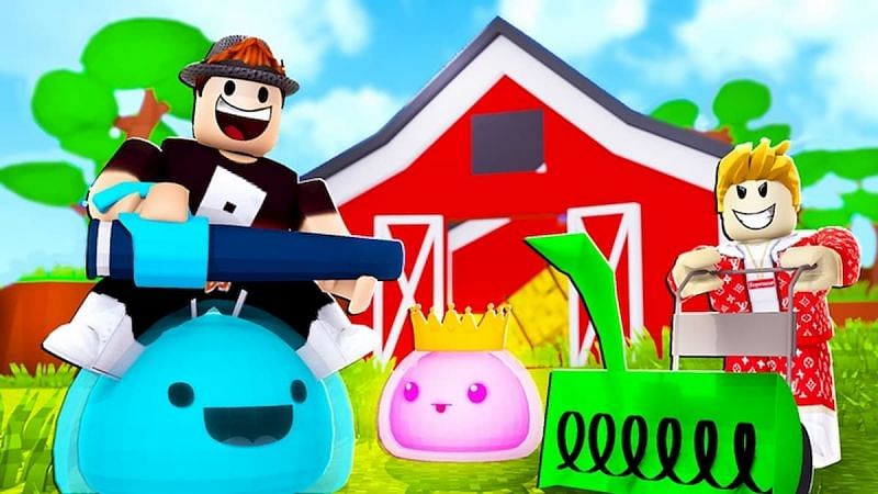 Characters from Roblox Lawn Mowing Simulator. (Image via Roblox Corporation)