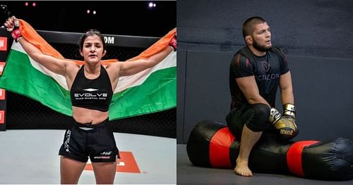 Ritu Phogat (L), Khabib Nurmagomedov (R). [Images via @rituphogat48 and @khabib_nurmagomedov on Instagram]