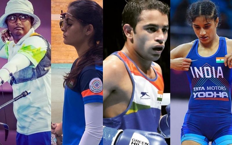 Indian athletes who had disappointing campaigns at Olympics 2021 [Image Credits: Vinesh Phogat, Amit Panghal, Deepika Kumari, Manu Bhaker/Instagram]