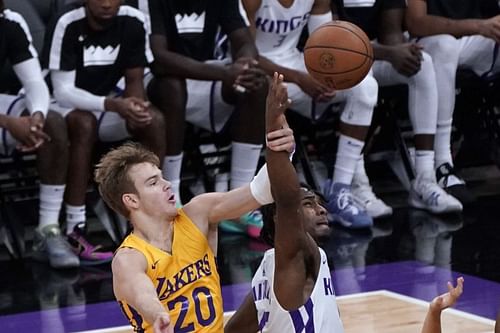 Mac McClung (#20) of the LA Lakers [Source: Bleacher Report]