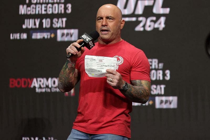 Commentator and podcast host Joe Rogan at the UFC 264 Weigh-in