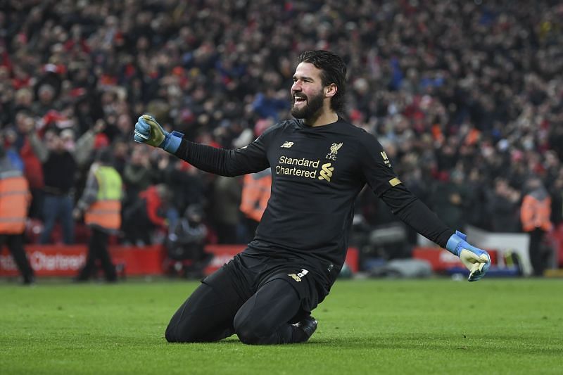 Alisson was the only Premier League goalkeeper to register a goal last season