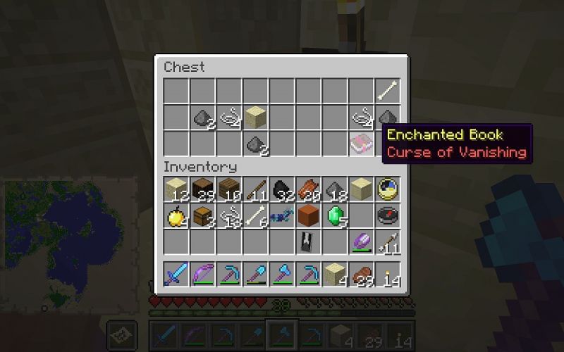 Curse of Vanishinig enchanted book (Image via Minecraft)