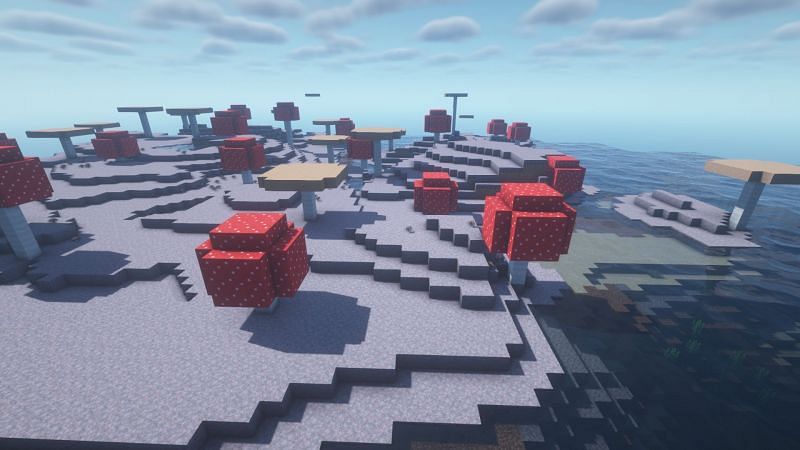 A mushroom biome (Image via Minecraft)