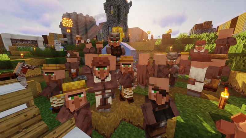 Villager breeding doesn&#039;t require much, although it isn&#039;t as easy as breeding passive animal mobs. (Image via Mojang)