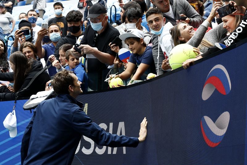 Daniil Medvedev interacts with fans at this year&#039;s ATP Cup