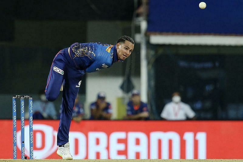 Rahul Chahar bowls for Mumbai Indians in the IPL. Pic: Getty Images