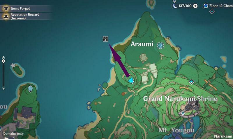 Location of Ulman on the map (Image via Genshin Impact)