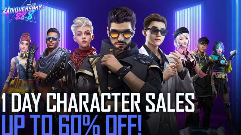 Many Free Fire characters are currently available at discounted prices (Image via Garena Free Fire)
