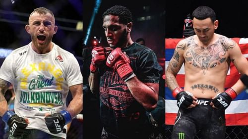 Alexander Volkanovski (left), A.J. McKee (center), and Max Holloway (right) [Center Image Courtesy: @ajmckee101 on Instagram]