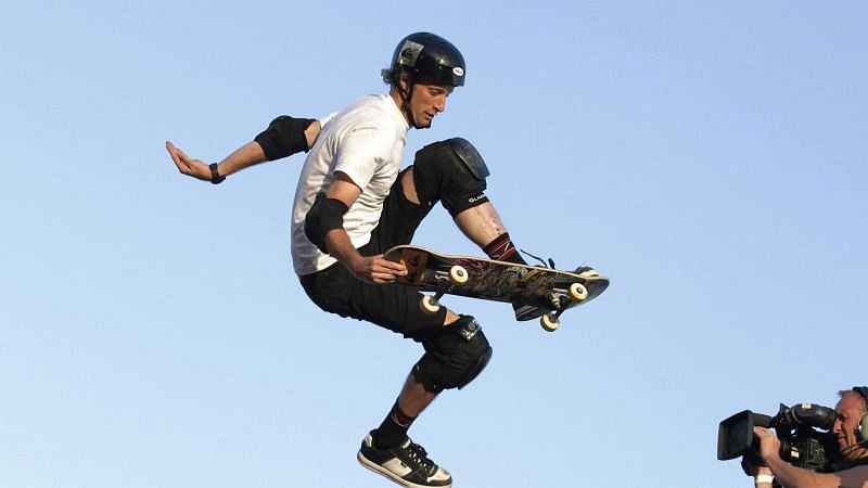 Skateboarding legend Tony Hawk recently released limited-edition skateboards in partnership with Liquid Death (Image via Getty Images)