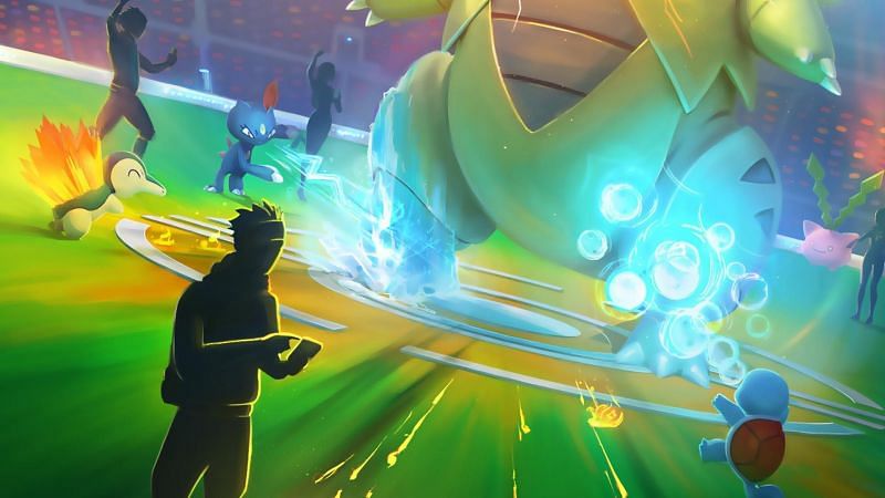 Official Promotional Art displaying a Raid Battle in Pokemon GO (Image via Niantic)