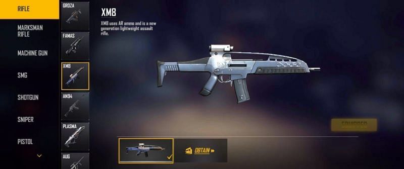 XM8: A light-weight AR (Image via Free Fire)