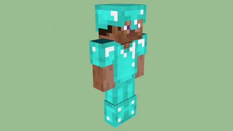 Steve in Diamond armor (Image via Minecraft) Armorer village (Image via Minecraft)