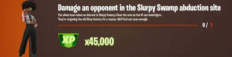 &quot;Damage an opponent in the Slurpy Swamp abduction site&quot; (Image via XTigerHyperX/Twitter)