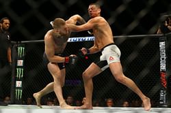 Nate Diaz posts a hilarious GIF trolling Conor McGregor's broken leg after the Irishman intervened in his war of words with Dustin Poirier