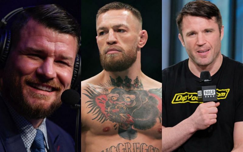 Michael Bisping (left); Conor McGregor (center); Chael Sonnen (right)