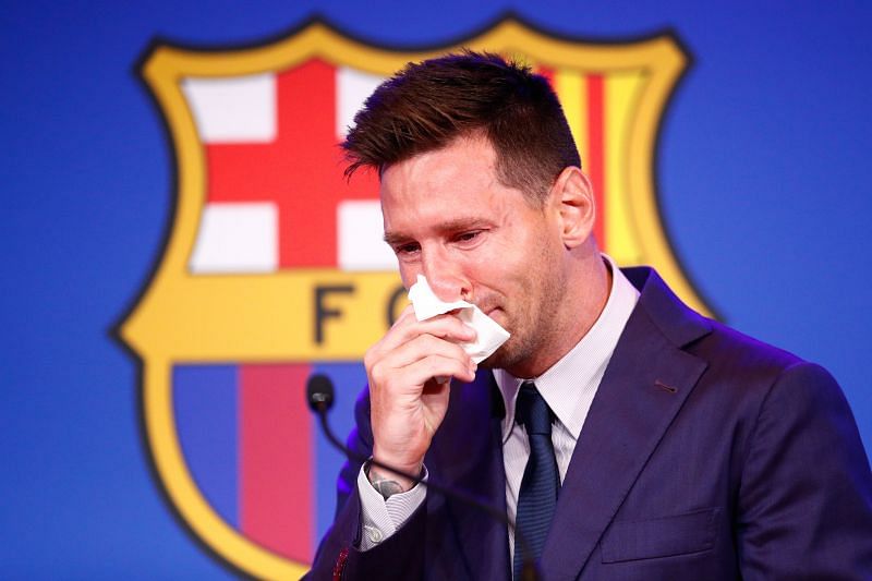 Lionel Messi held an emotional press conference to discuss his Barcelona departure
