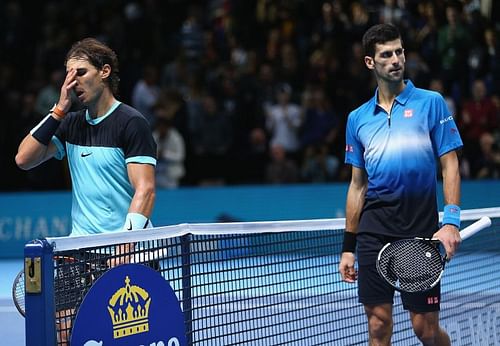 Rafael Nadal (L) and Novak Djokovic