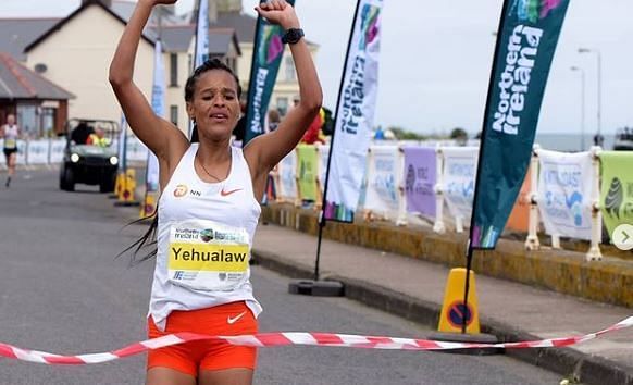 Yalemzerf Yehualaw breaks 64-minute barrier (Picture Courtesy: Yalemzerf Yehualaw IG handle)