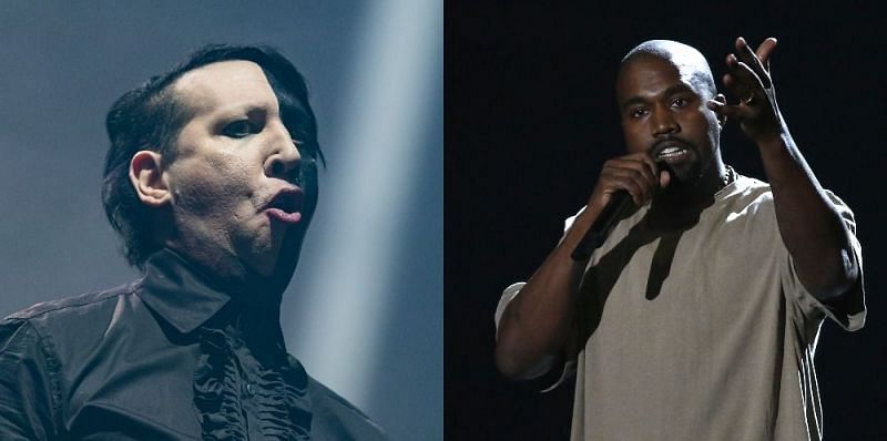 Marilyn Manson made a bizarre appearance at Kanye West&#039;s album listening party (Image via Getty Images)