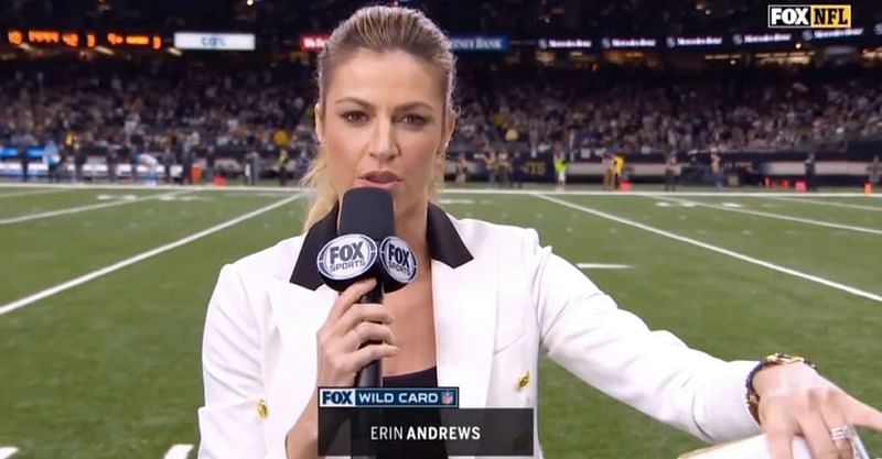 Erin Andrews reporting on NFL (Image via Fox Sports)