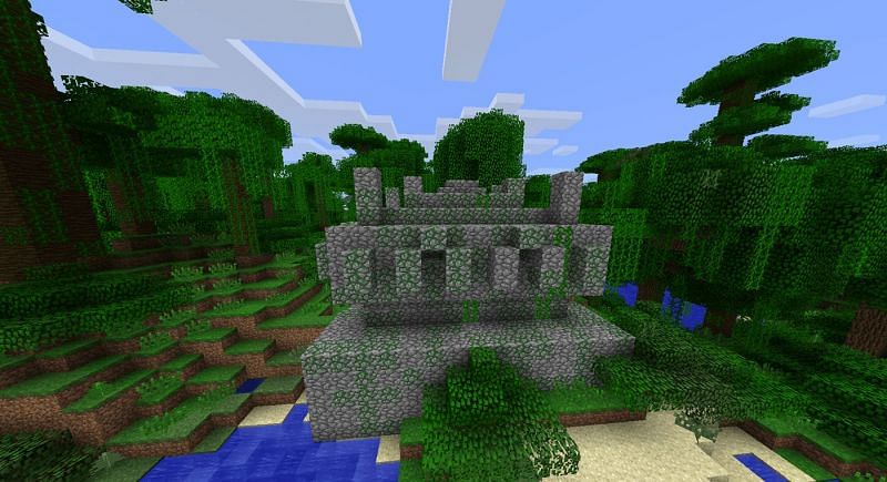 Jungle temples have a few traps and puzzles awaiting unaware players. Image via Mojang